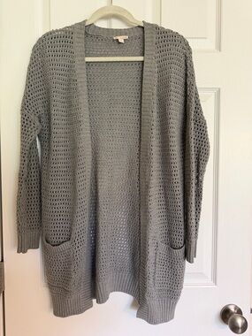 Gap Open-Front Gray Knit Women's Cardigan Sweater